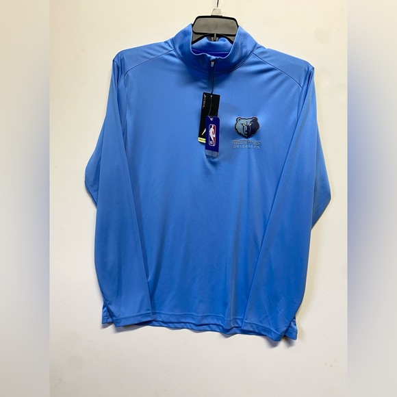 NWT Antigua Heather Powder Blue Memphis Grizzlies Hunk Quarter-Zip Pullover Top - Picture 2 of 7